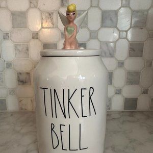 Rae Dunn Tinkerbell Canister NEW Jar with Lid Ceramic Tinker Bell Figural Disney